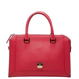 MCM handbag tote bag pink leather